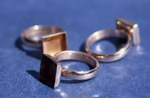 Square Bezel Cup Ring for Resin or Stone Setting