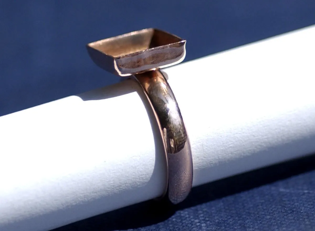 Square Bezel Cup Ring for Resin or Stone Setting