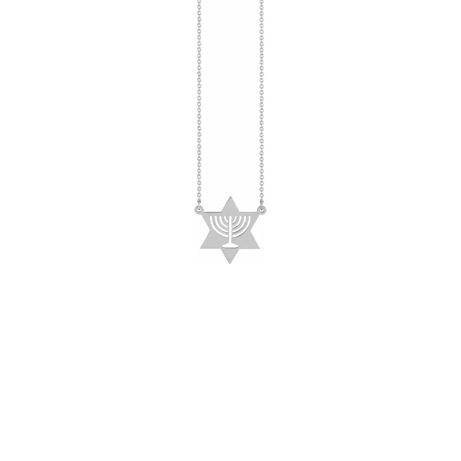 Star of David Menorah Necklace