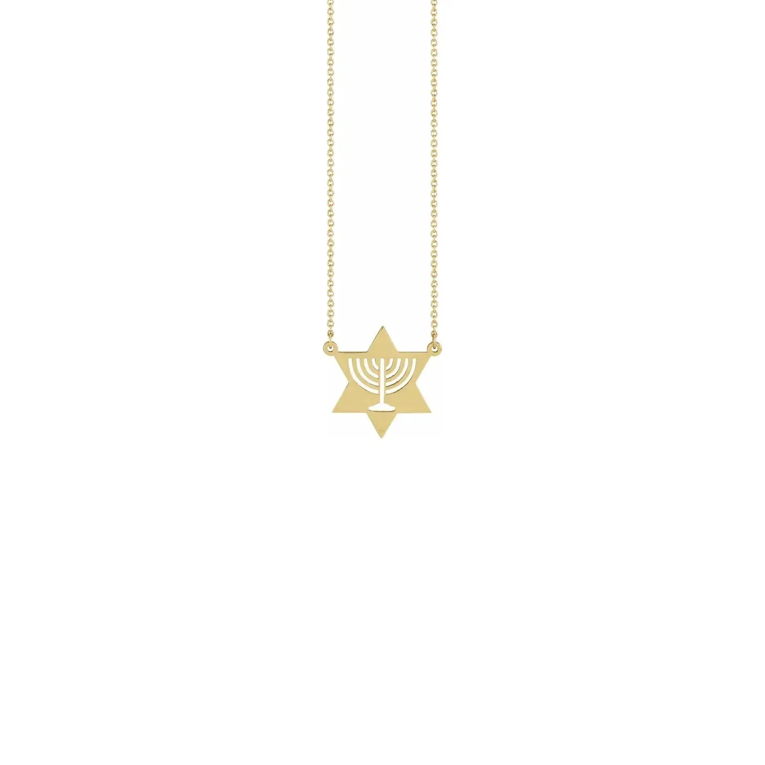 Star of David Menorah Necklace