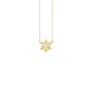 Star of David Menorah Necklace