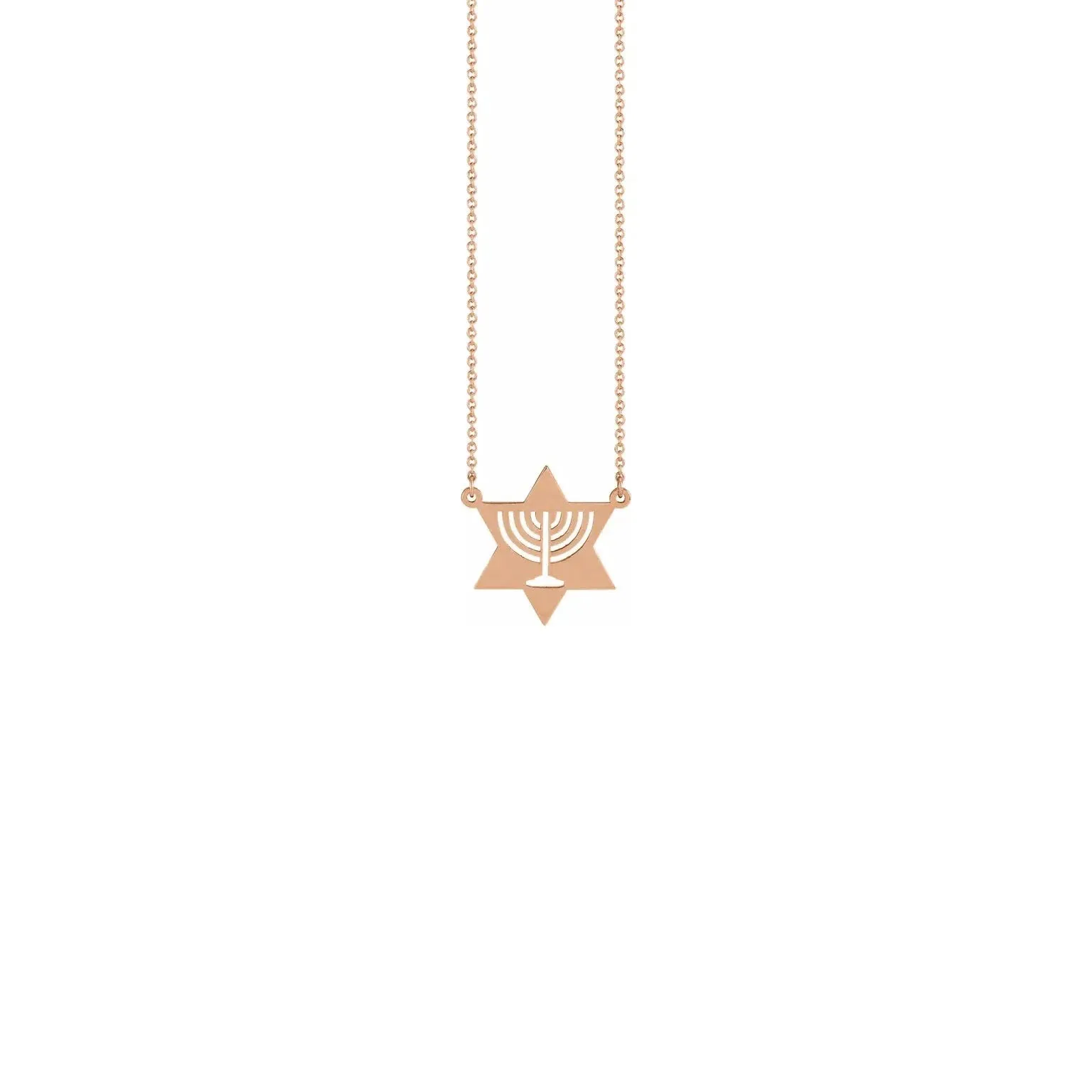 Star of David Menorah Necklace