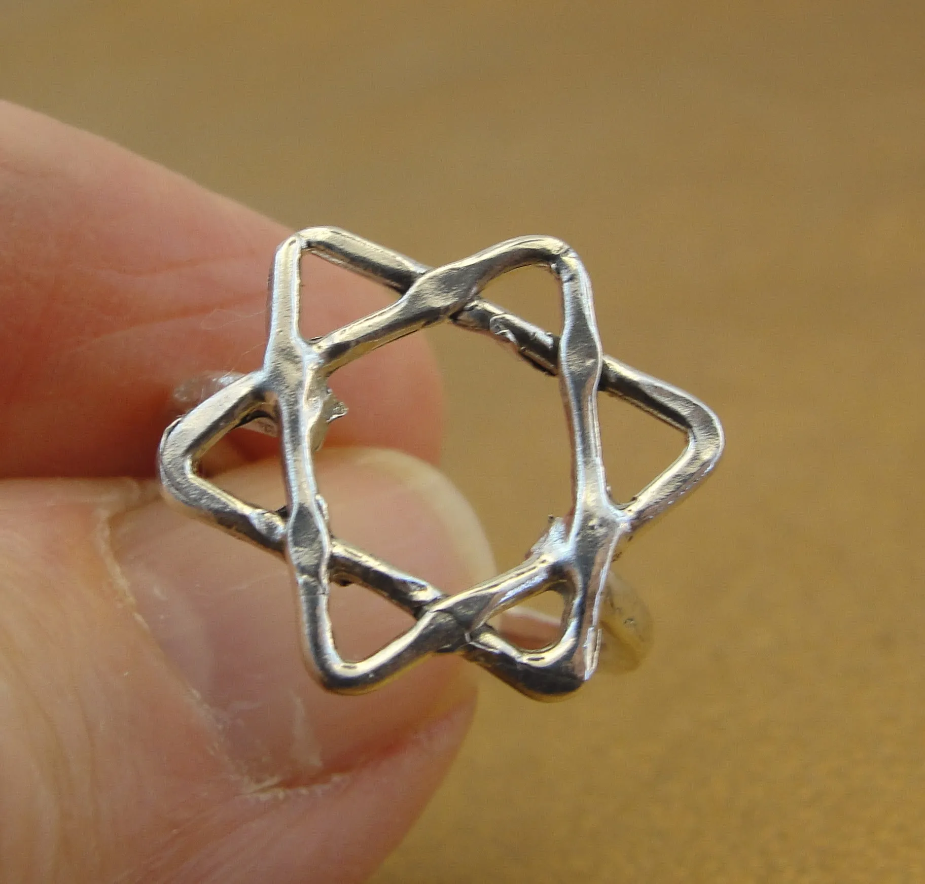 Star of David Ring Sterling Silver size 5,6,7,8,9,10 Handmade Hadar Designers (v