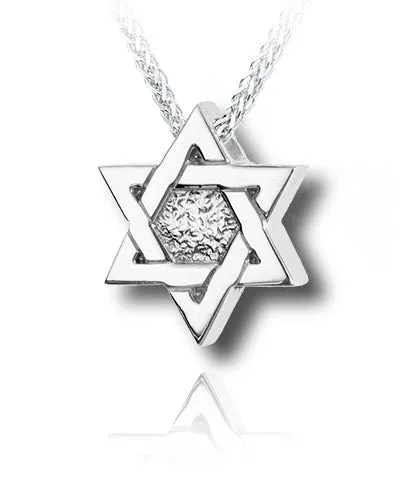 Star of David Sterling Silver Cremation Necklace