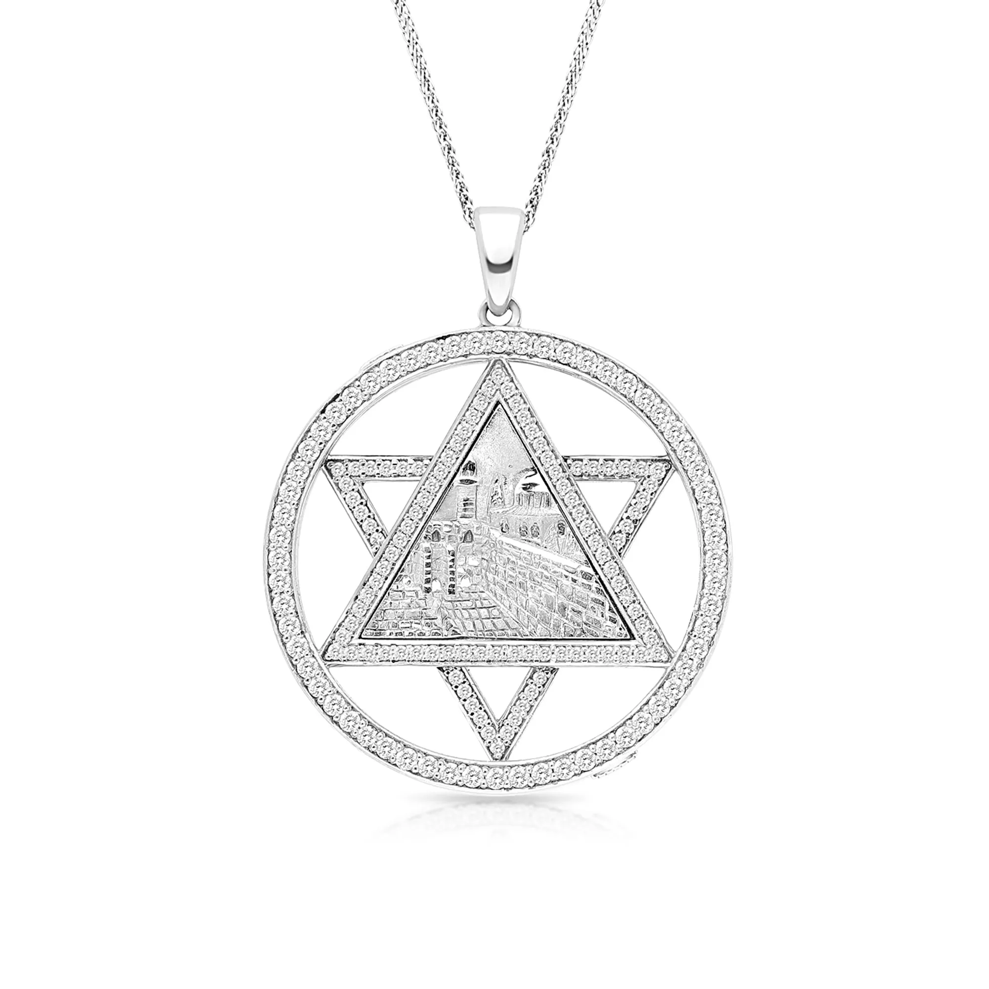 Star of David Western Wall Twist Pendant - .75 Carat