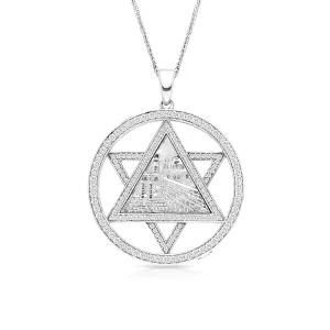 Star of David Western Wall Twist Pendant - .75 Carat