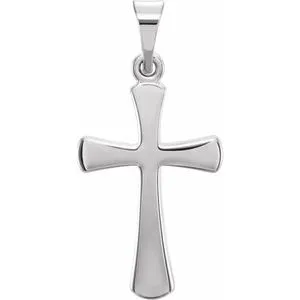 Sterling Silver 19.3x11.4 mm Cross Pendant
