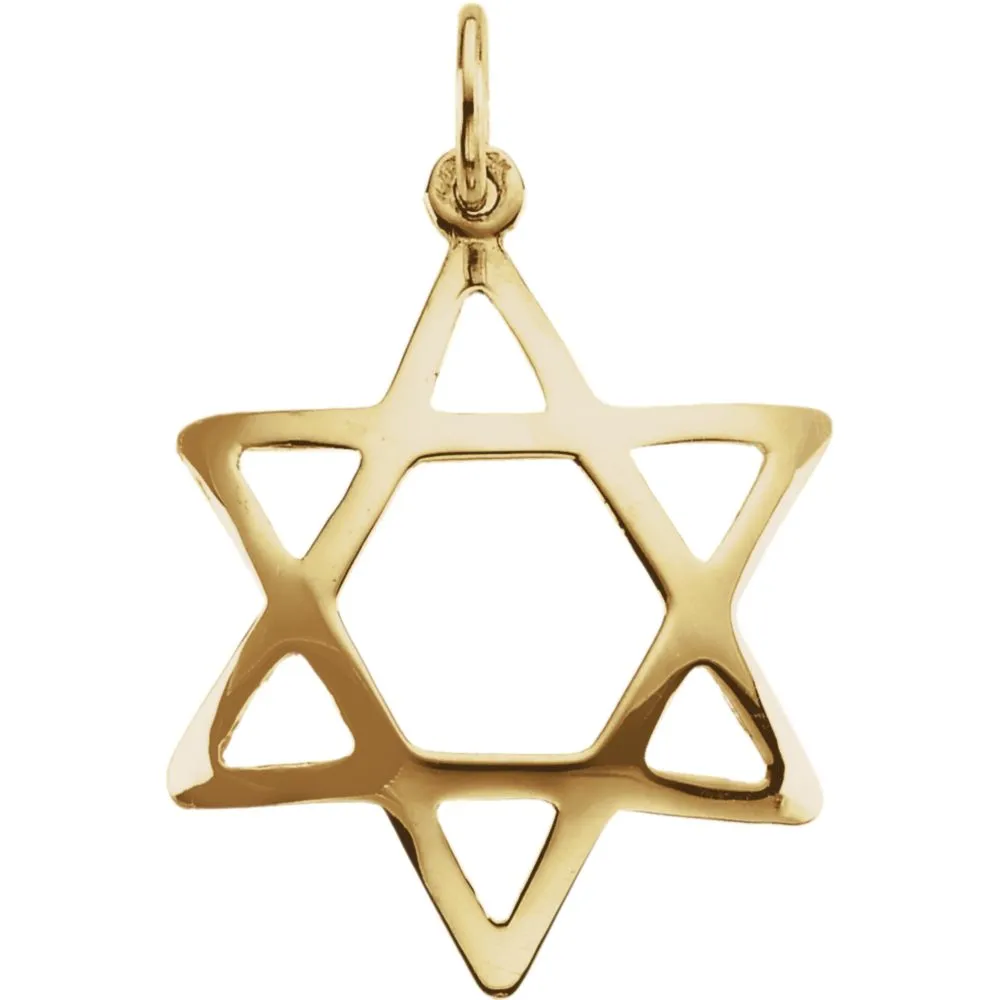 Sterling Silver 20x17.25mm Domed Star of David Pendant