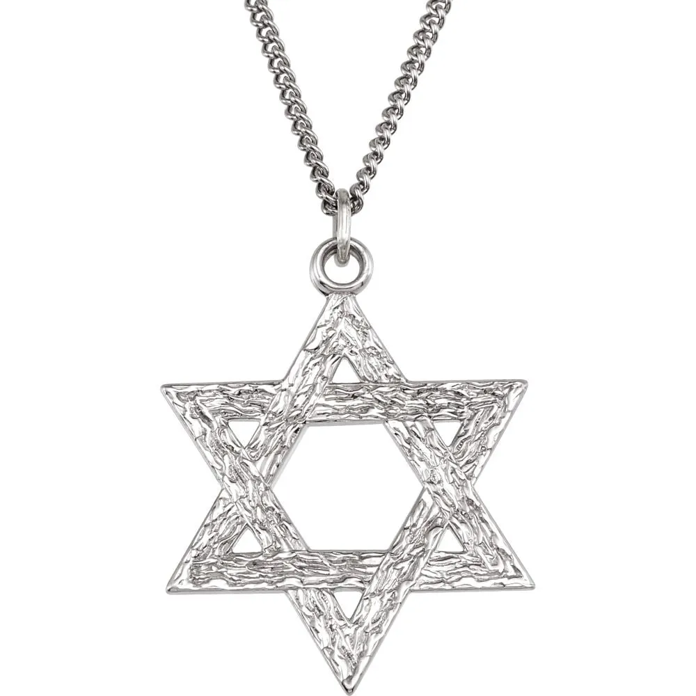 Sterling Silver 20x18mm Star of David 18" Necklace