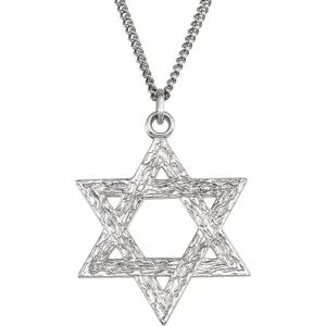 Sterling Silver 20x18mm Star of David 18" Necklace
