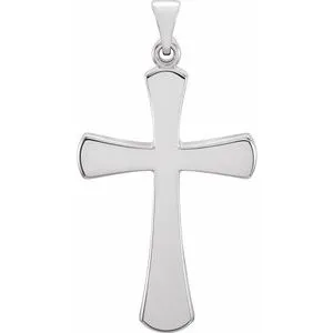 Sterling Silver 28.5x19 mm Cross Pendant