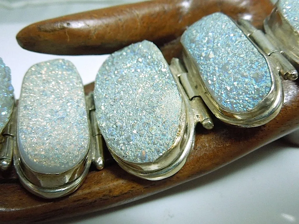 Sterling Silver and Oval Geode Bracelet