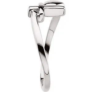 Sterling Silver Cross & Heart Chastity Rings® , Size 6