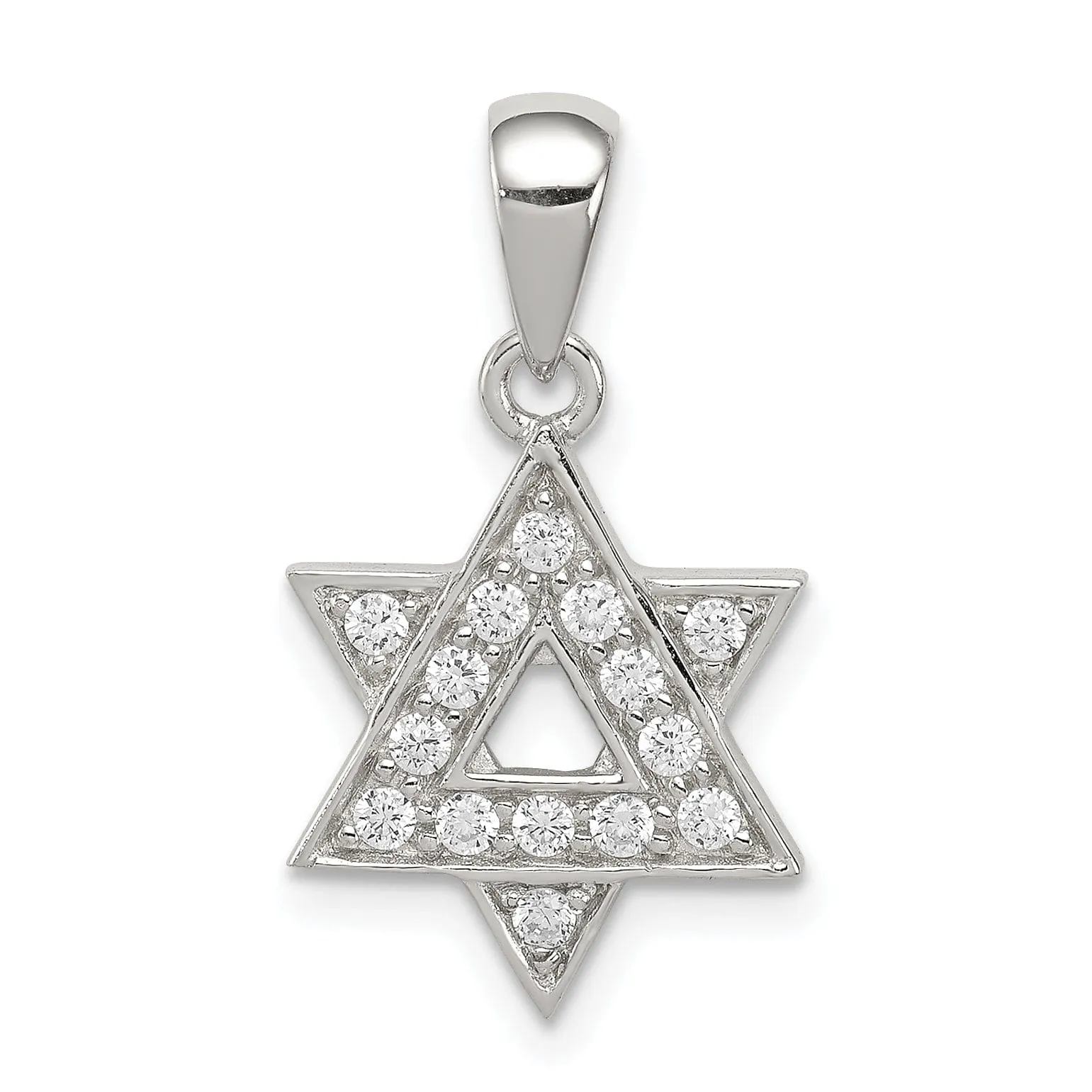 Sterling Silver C.Z Star of David Pendant