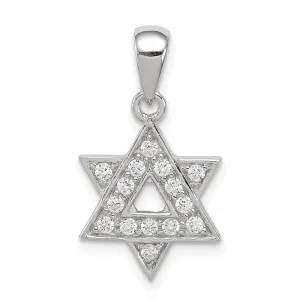 Sterling Silver CZ Star of David Pendant