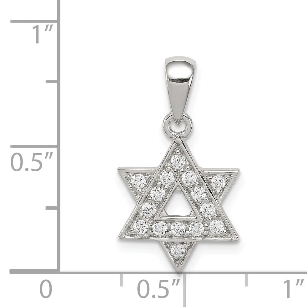 Sterling Silver C.Z Star of David Pendant
