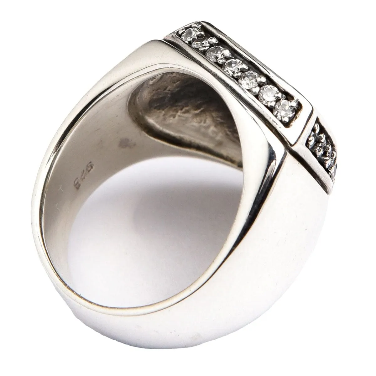 Sterling Silver Diamond Fleur De Lis Rings