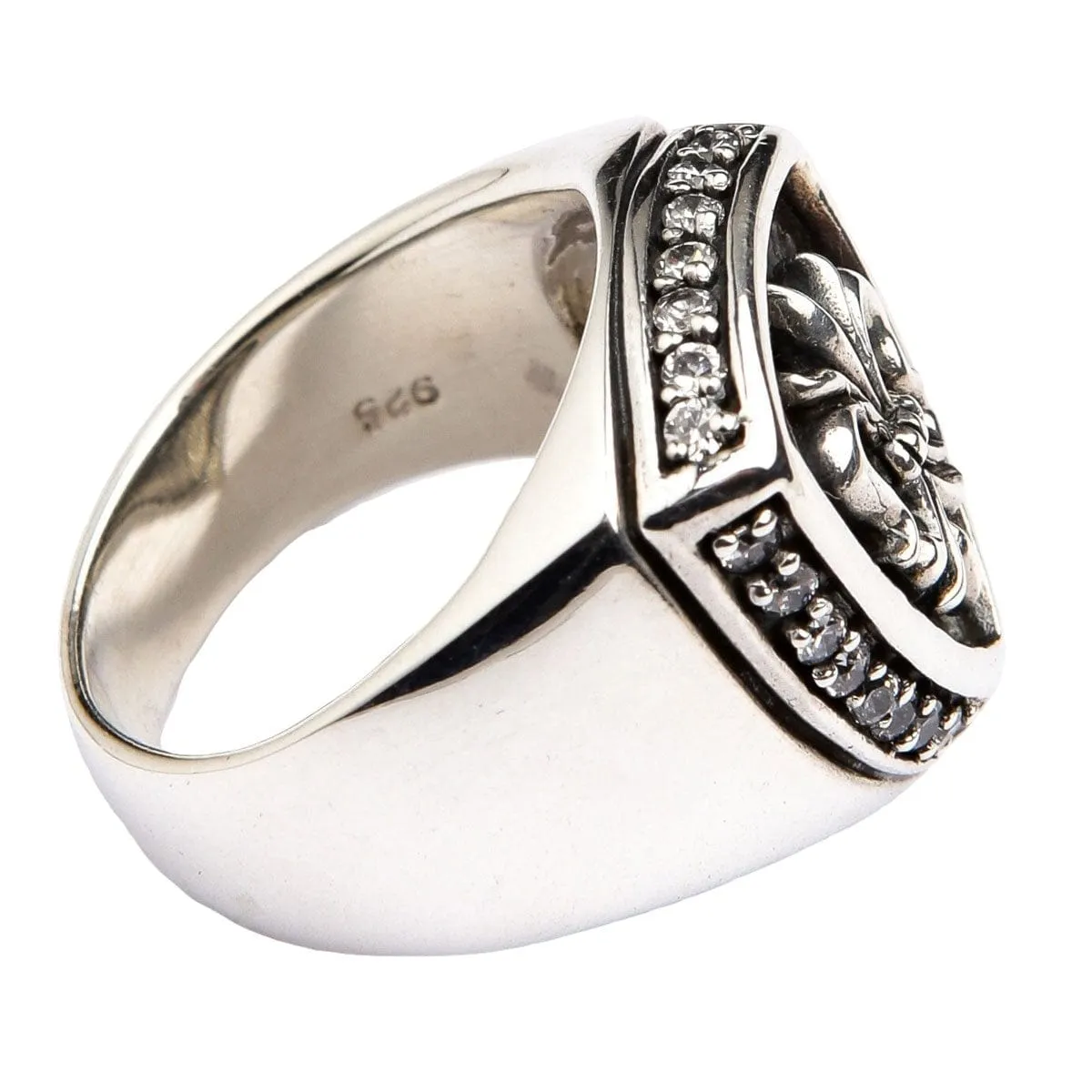 Sterling Silver Diamond Fleur De Lis Rings