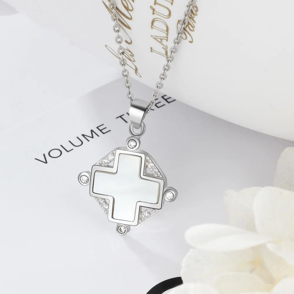 Sterling Silver For Women Cross Pearl Oysters Pendants Trendy Shell Jewelry Gift New Arrival 2018
