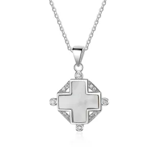 Sterling Silver For Women Cross Pearl Oysters Pendants Trendy Shell Jewelry Gift New Arrival 2018