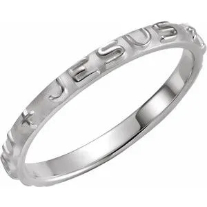 Sterling Silver Jesus I Trust in You Prayer Ring Size 5
