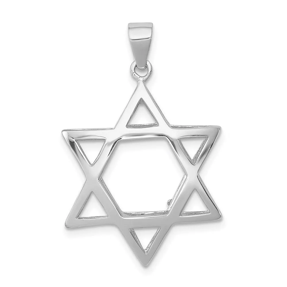 Sterling Silver Puffed Star of David Pendant