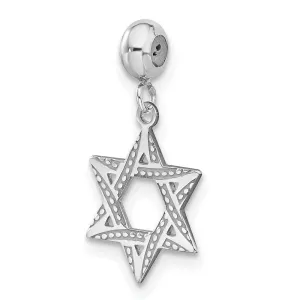 Sterling Silver Rhodium-plated MeMi Star of David Charm