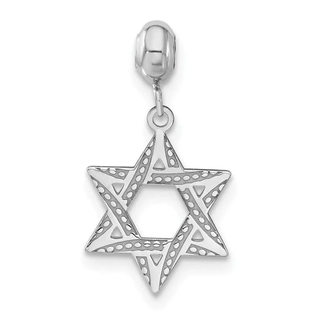 Sterling Silver Rhodium-plated MeMi Star of David Charm