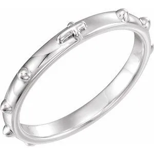 Sterling Silver Rosary Ring Size 9