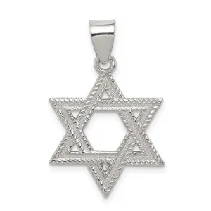 Sterling Silver Satin Star of David Charm