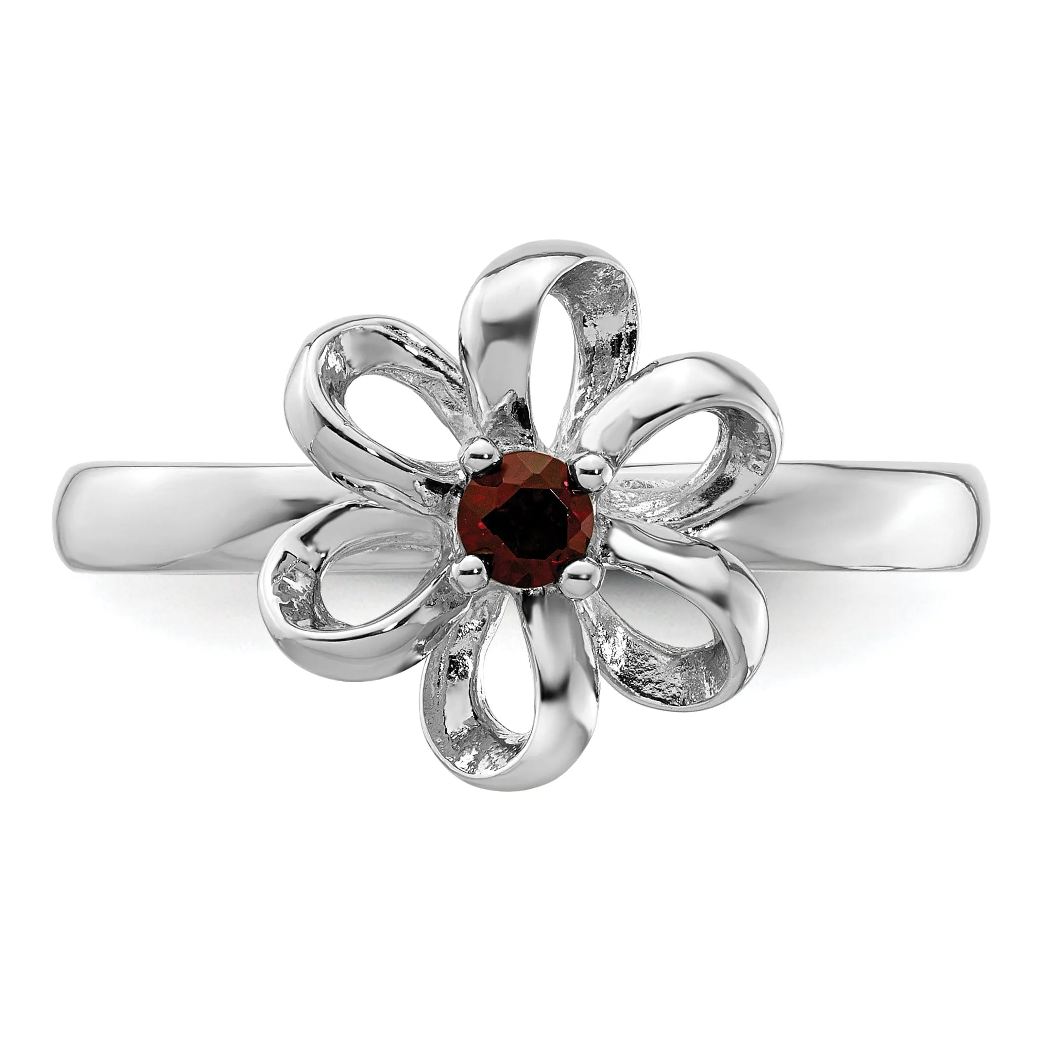 Sterling Silver Stackable Expressions Garnet Ring