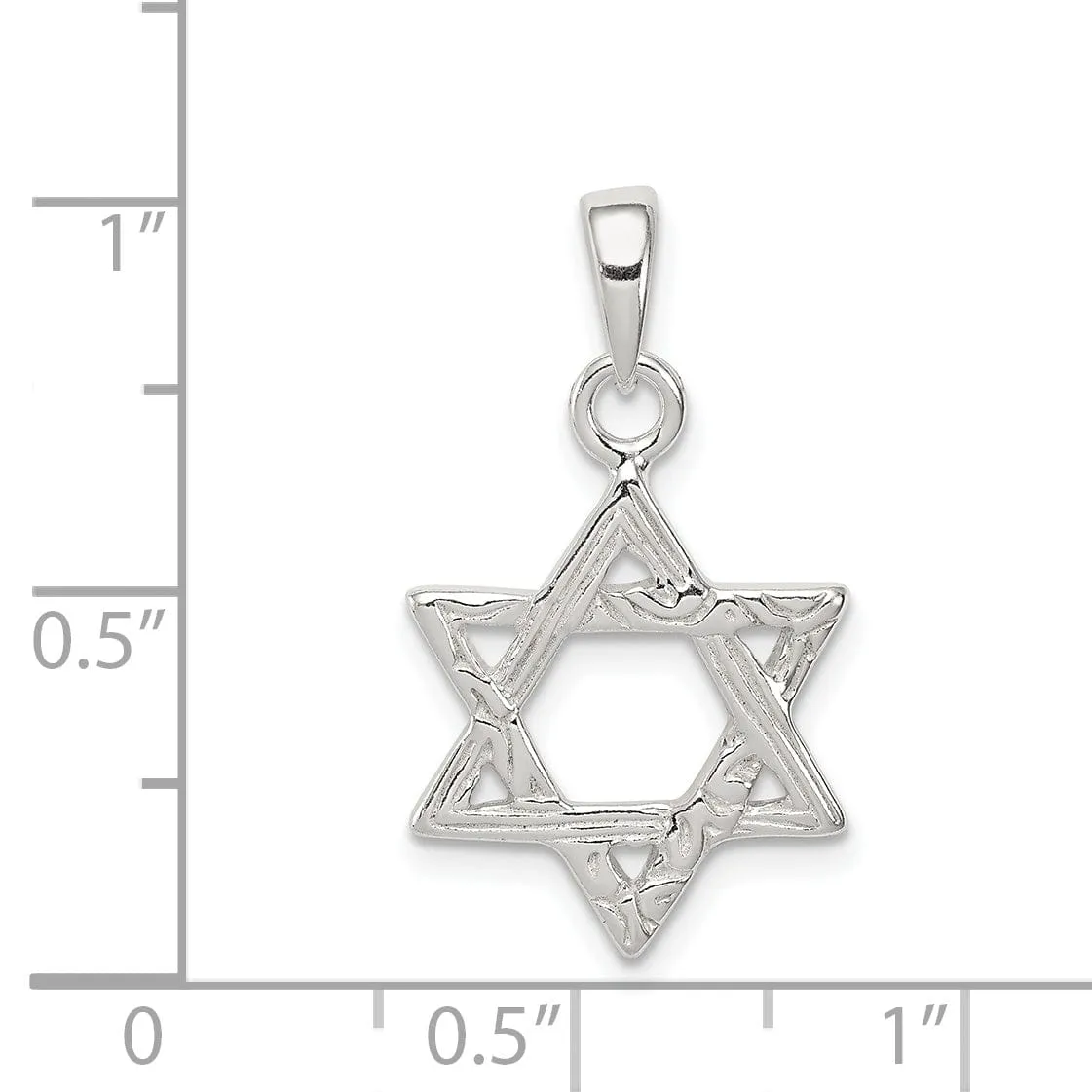 Sterling Silver Textured Star of David Pendant
