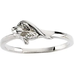 Sterling Silver The Unblossomed Rose® Ring Size 4