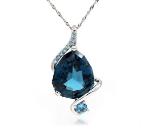 Stunning Swirl London Blue Topaz Necklace