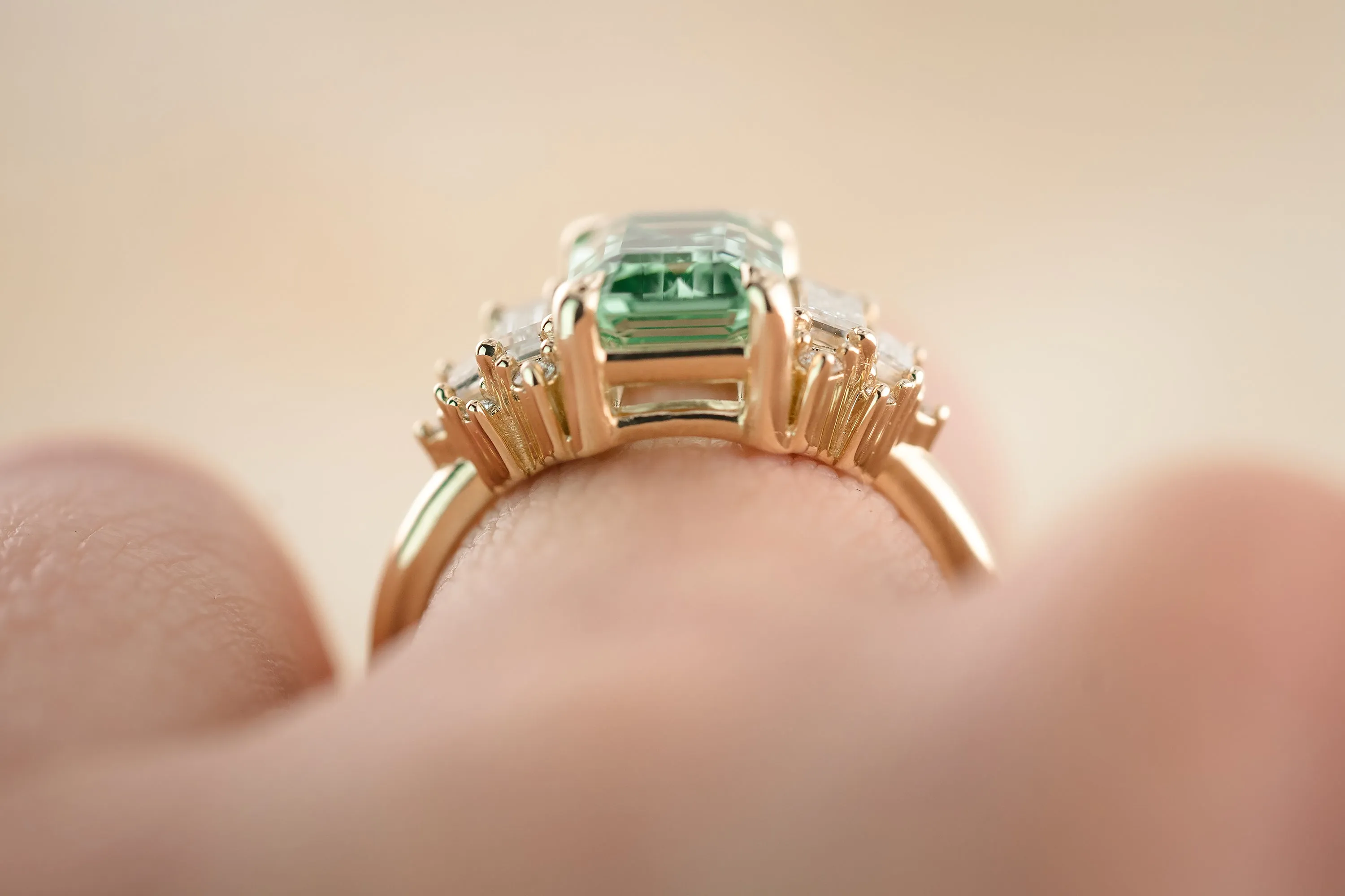 The Soleil 2.6 CT Emerald Cut Lagoon Blue Tourmaline Ring