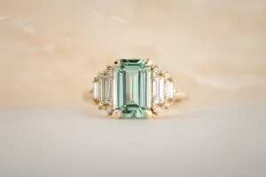 The Soleil 2.6 CT Emerald Cut Lagoon Blue Tourmaline Ring