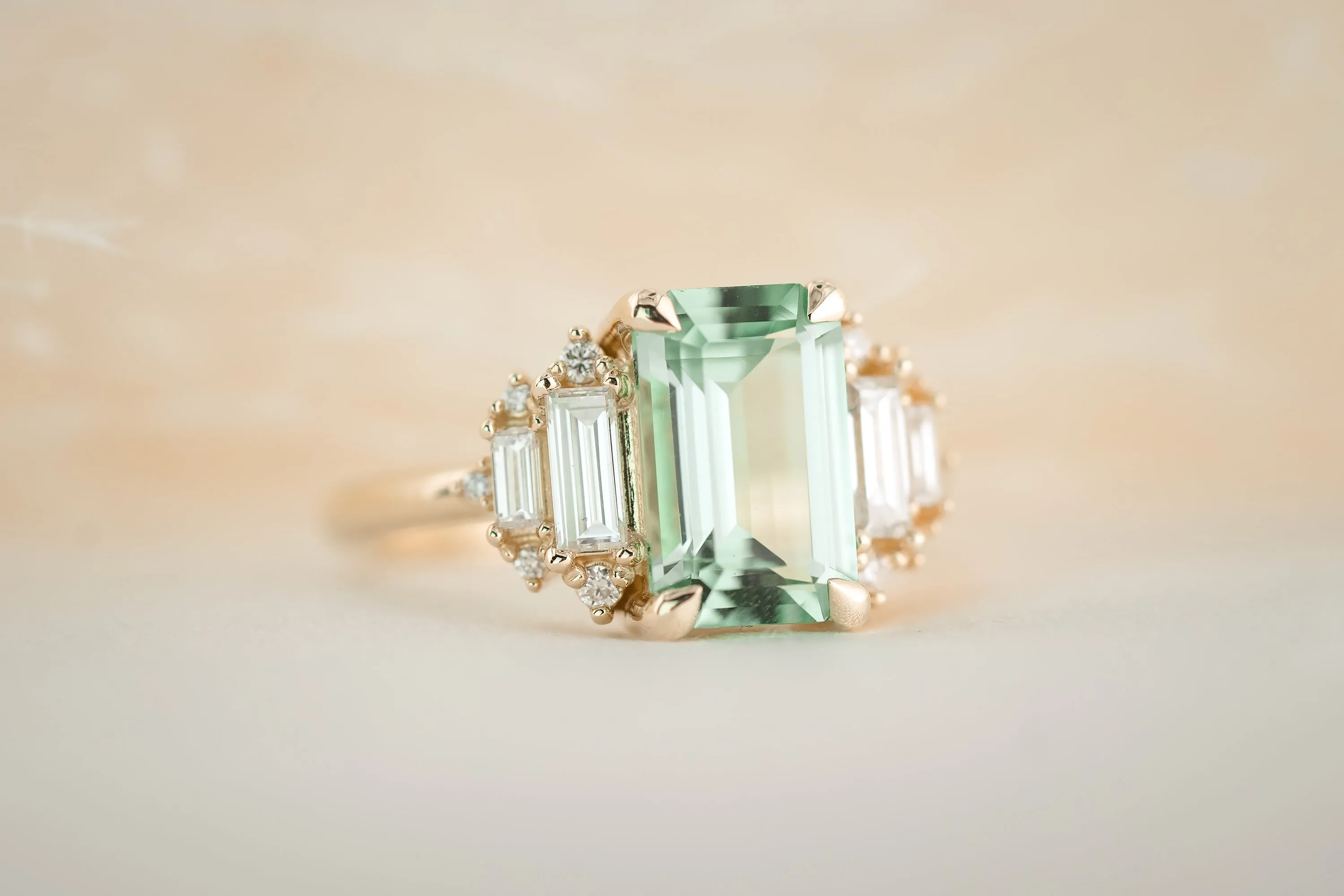 The Soleil 2.6 CT Emerald Cut Lagoon Blue Tourmaline Ring