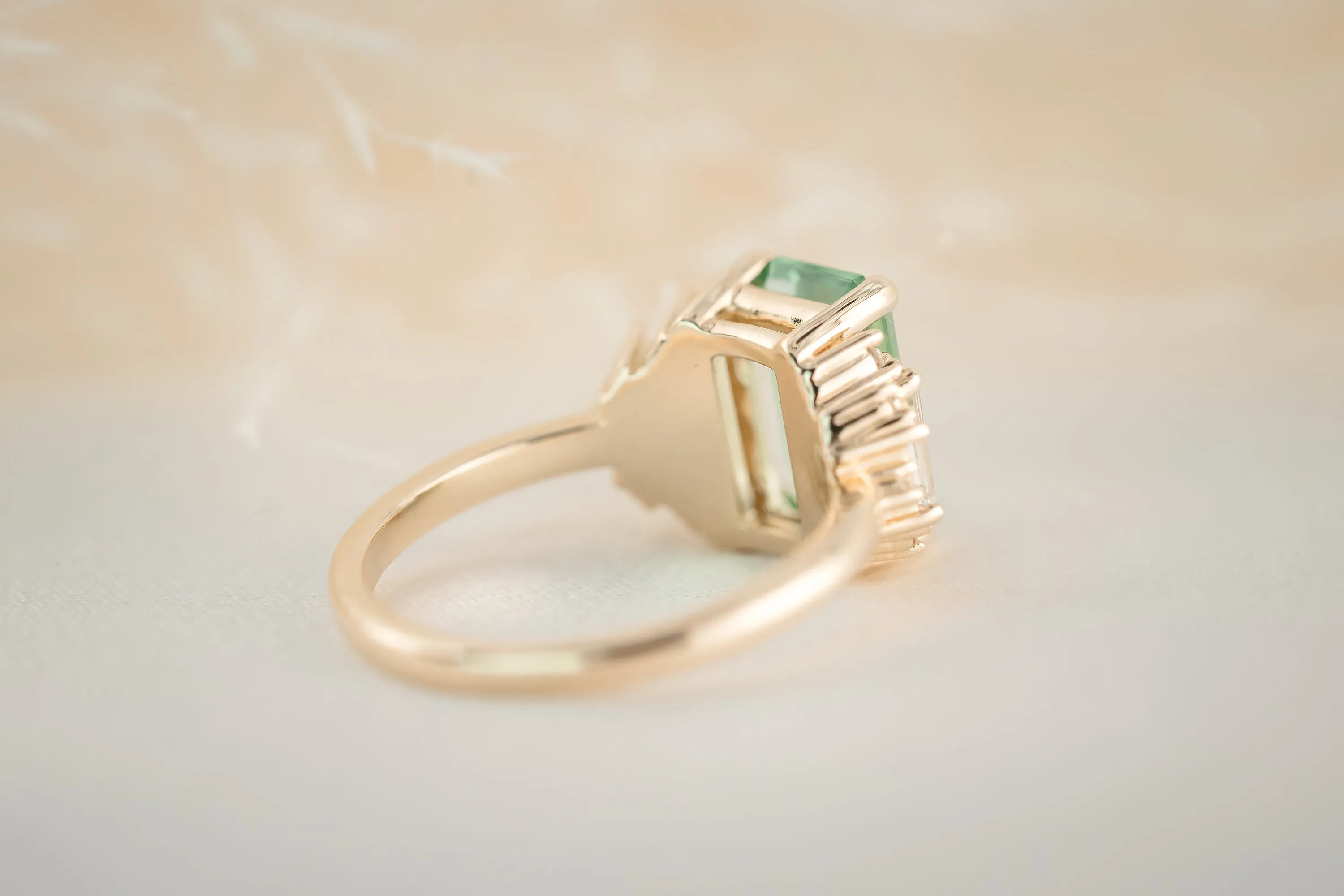 The Soleil 2.6 CT Emerald Cut Lagoon Blue Tourmaline Ring