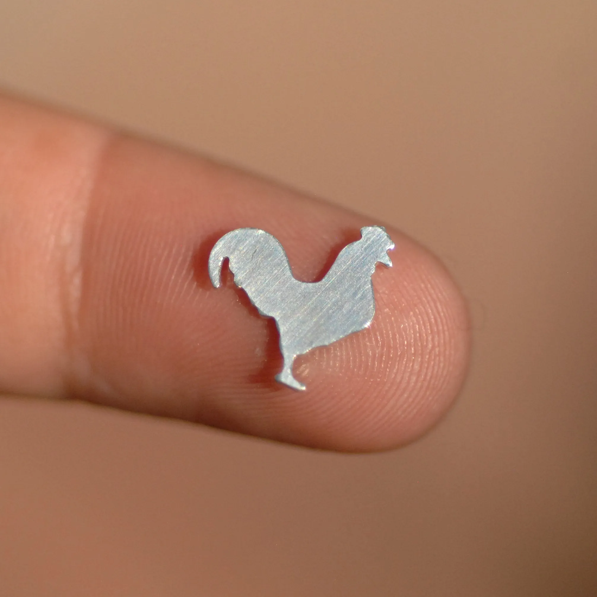 Tiny realistic rooster miniature blank for soldering