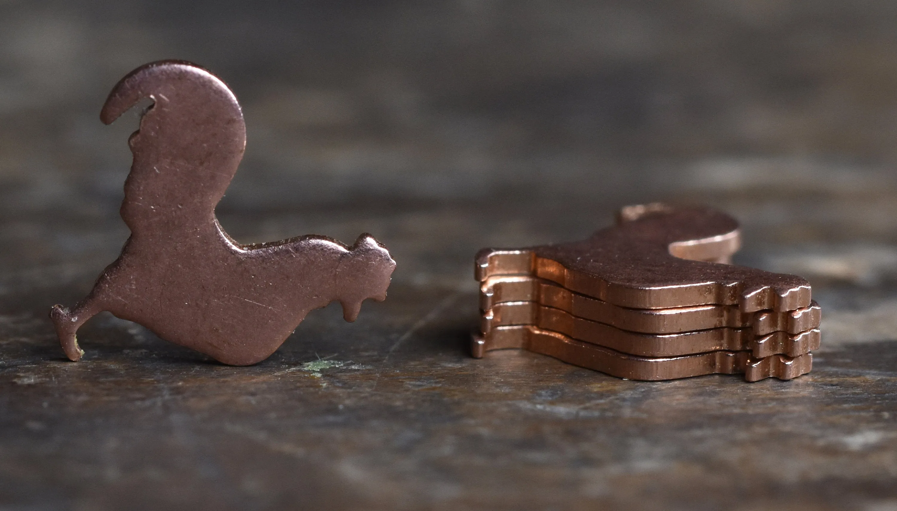 Tiny realistic rooster miniature blank for soldering