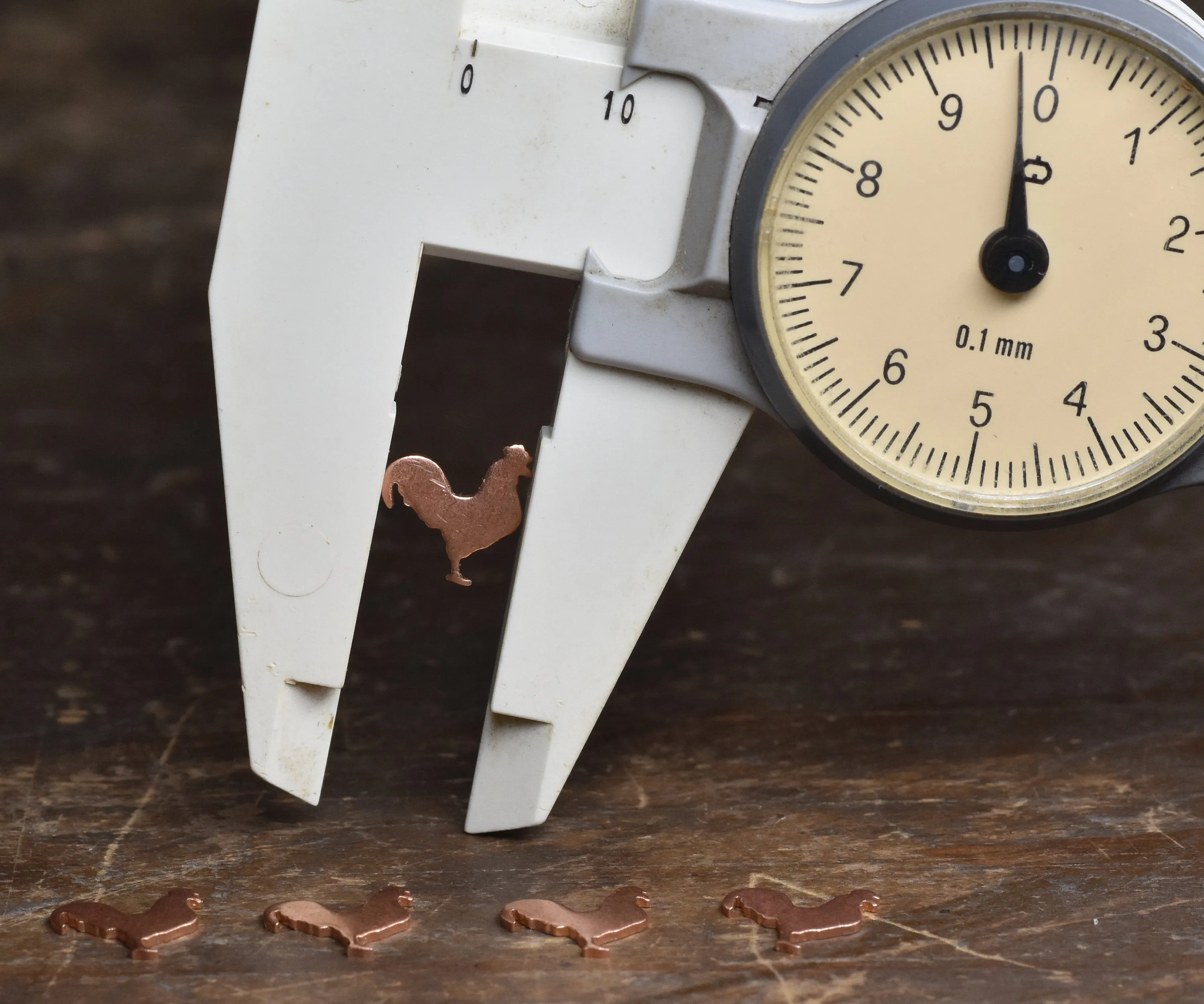 Tiny realistic rooster miniature blank for soldering