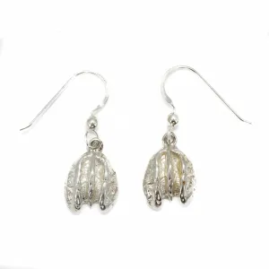 Tiny Silver Pecan Dangle Earrings For Her