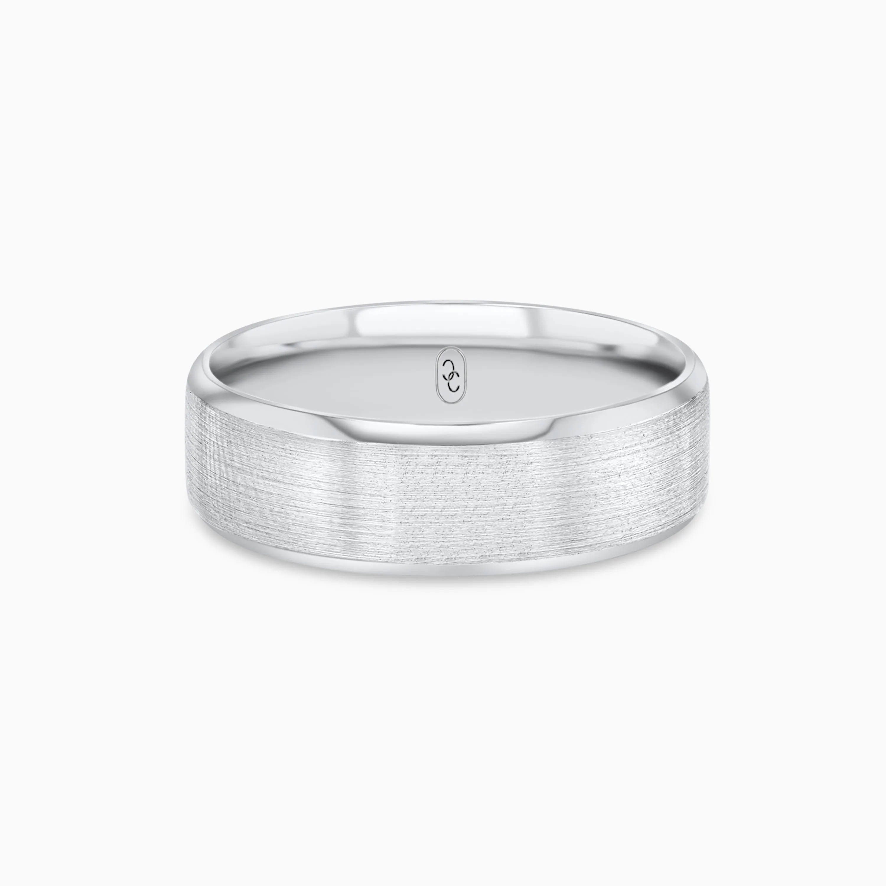 Titan Brushed Finish Men's Ring 6.5MM in 18K Solid Gold or Platinum