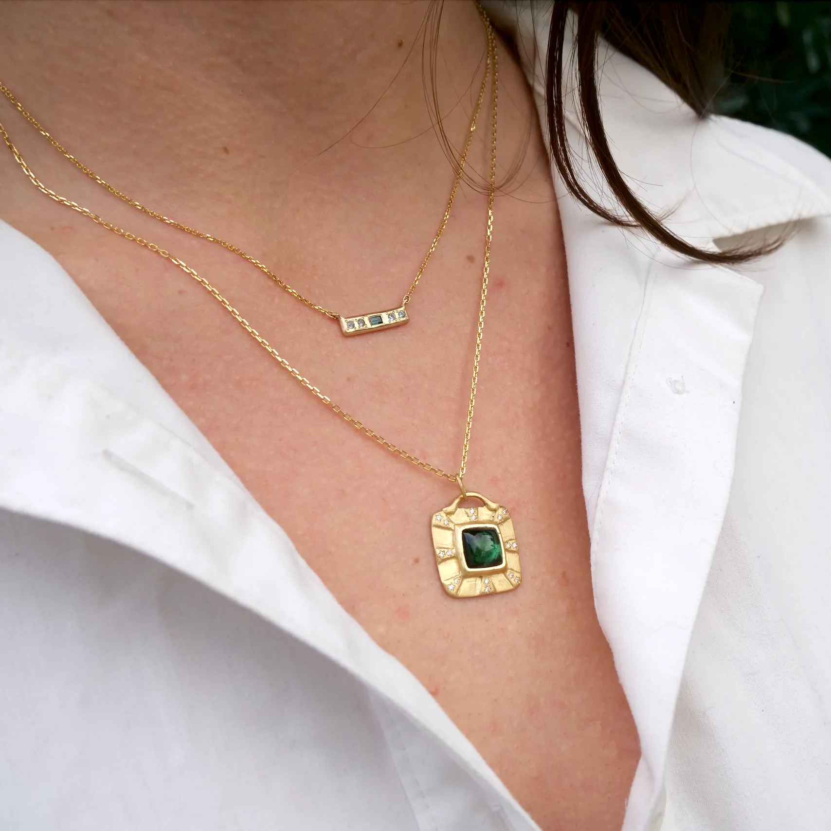 Tourmaline Cabochon Radiance Necklace - One of a Kind