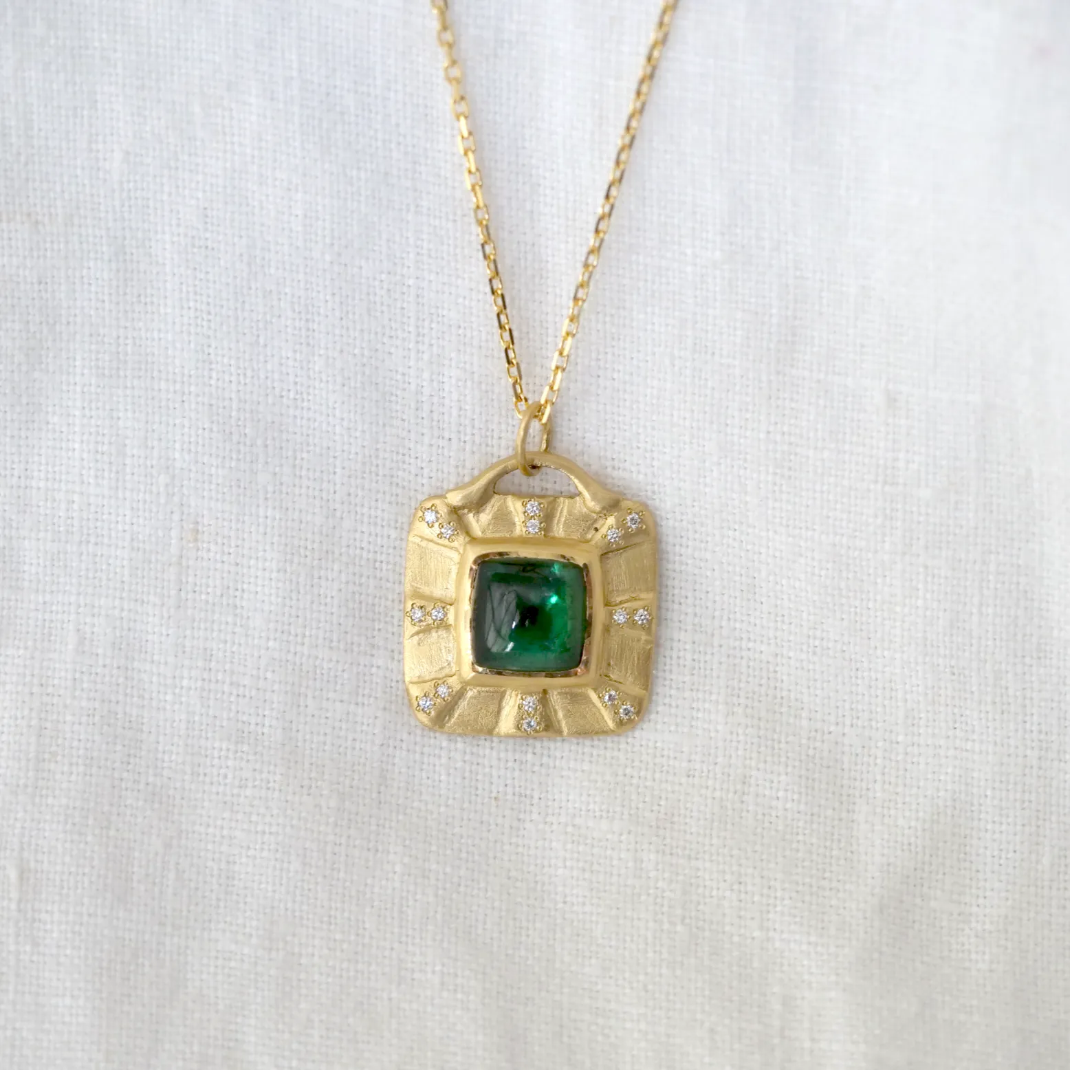 Tourmaline Cabochon Radiance Necklace - One of a Kind
