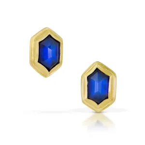Trapezoid Moonstone Stud Earrings