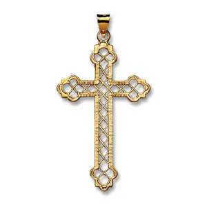 Trellis Cross 14K Yellow - Solid