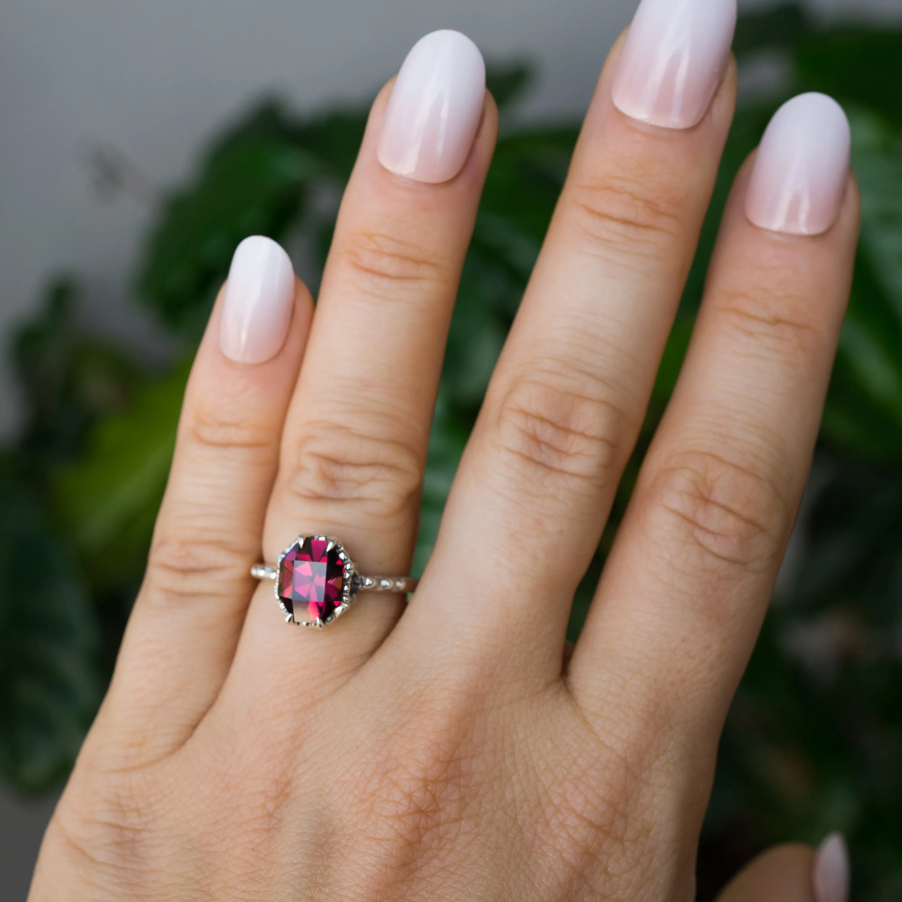 UMBALITE GARNET SILVER RING