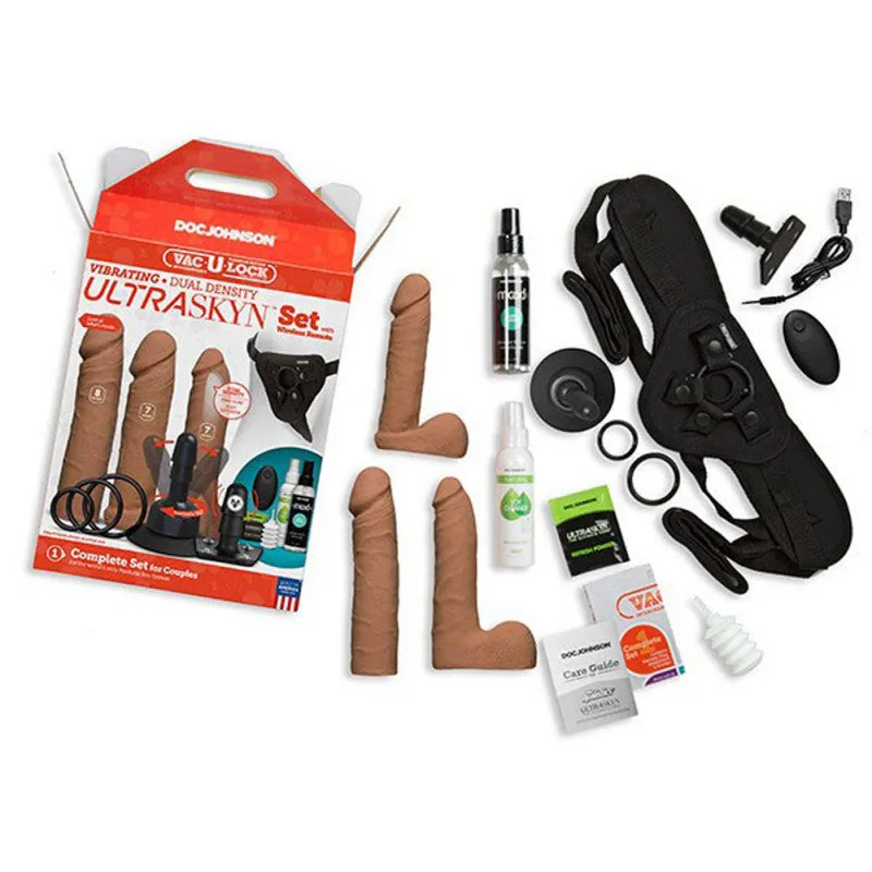 Vac-U-Lock - Vibrating Dual Density Ultraskyn Set With Wireless Remote