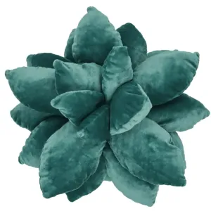 Velvet Green Succulent Plant Decorative Accent Pillow